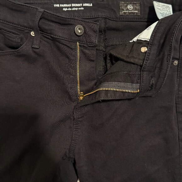 AG Jeans Black The Farrah High-Rise Skinny Ankle Size 25R - Picture 3 of 8